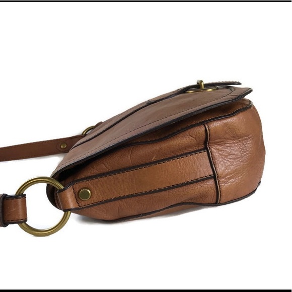 Fossil VRI Saddle Bag Crossbody Brown Leather - Picture 6 of 8